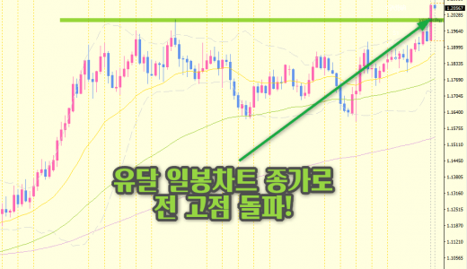 《FX리딩》 ‘전고점’ 돌파한 유달 일봉 차트, 상승 국면 지속?!