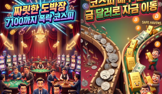 폭락-혼조세-코스피-거래량둔화-금달러-자금이동