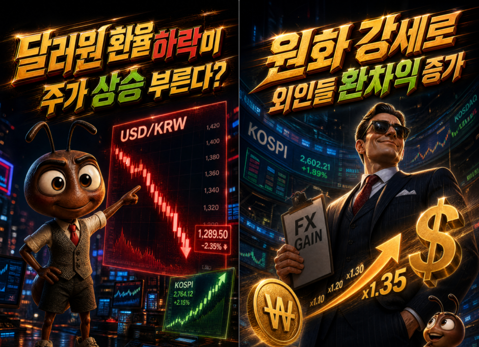 환율과 주가의 관계-외국인 환차익-국민연금 환헤지